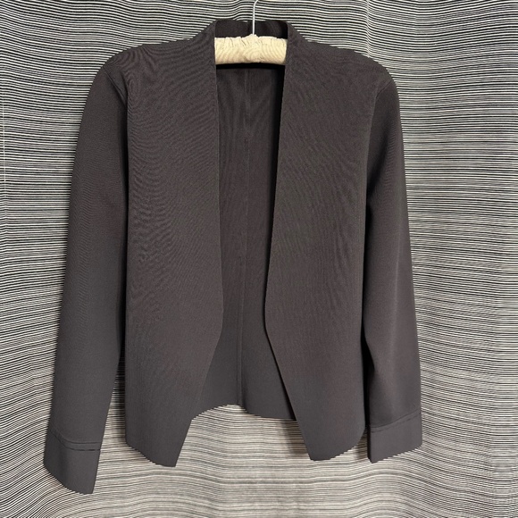MM LAFLEUR Ambroeus Jardigan Open Front Grey Cropped Knit Jacket Size XL